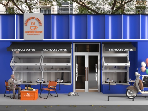  现代门头3d模型 