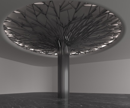  现代柱子3d模型 