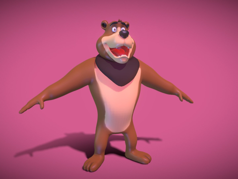  哭泣小熊3d模型 