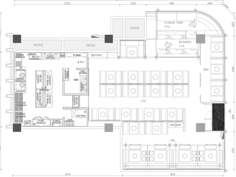  火锅店 串串店 最新平面施工图合集cad施工图 