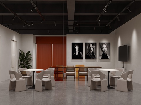  现代工业风摄影店照相馆3d模型 