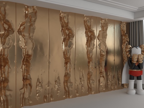  现代背景墙3d模型 