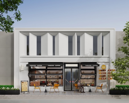  现代门头3d模型 