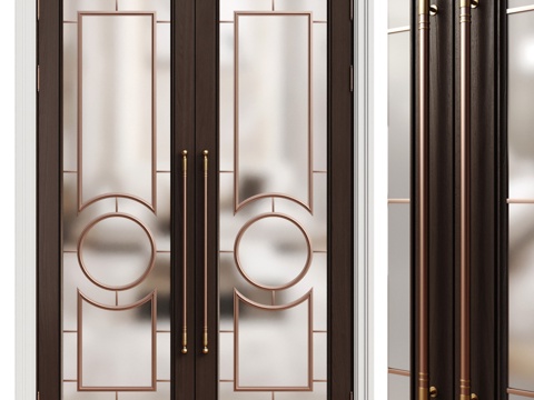  经典双开门玄关门 - 室内门 211 -3d模型 