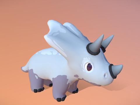  奔跑的幼年三角龙3d模型 