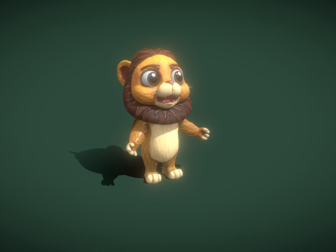  卡通狮子动画3d模型 