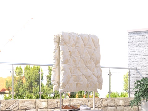  阳台衣架 阳台 衣服3d模型 