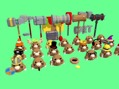  鼹鼠与锤子3d模型 