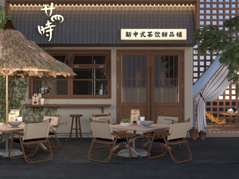  现代门头3d模型 