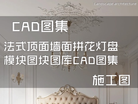 法式顶面墙面拼花灯盘模块图块图库CAD施工图集cad施工图
