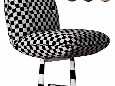  现代 餐厅 餐椅 高脚餐椅 矮脚餐椅 皮革 布艺 金属3d模型 