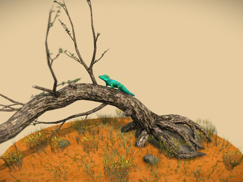  树上的蜥蜴3d模型 