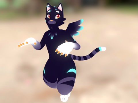  猫毛绒物3d模型 