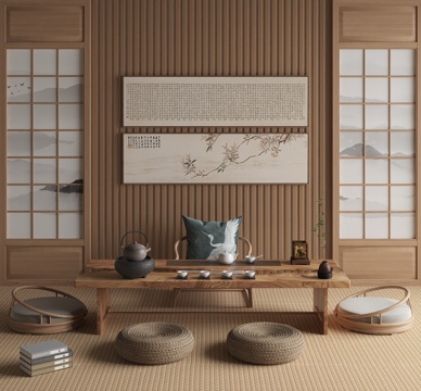  现代茶室3d模型 