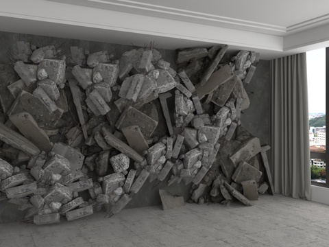  现代背景墙3d模型 