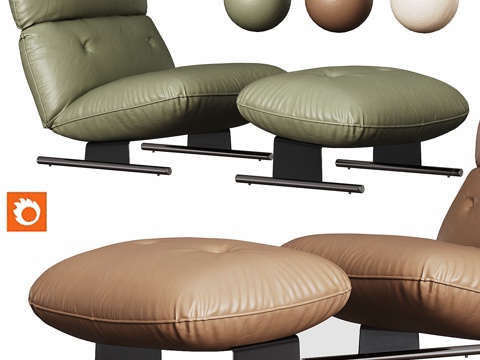  现代 客厅 休闲椅 躺椅 椅子 皮革 布艺3d模型 