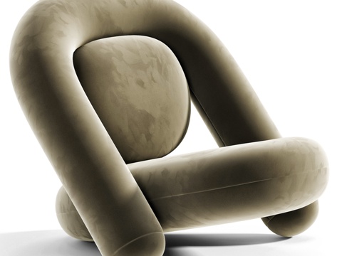  圆面包椅3d模型 