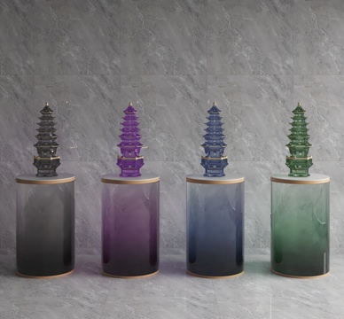  现代摆件3d模型 