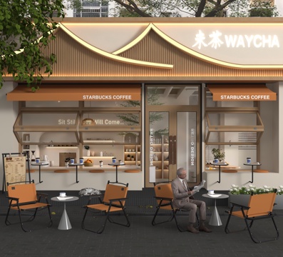  现代门头3d模型 