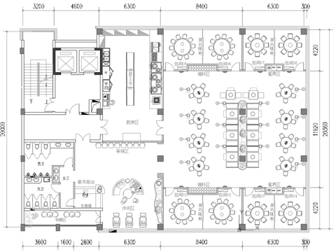  火锅店 串串店 最新平面施工图合集cad施工图 