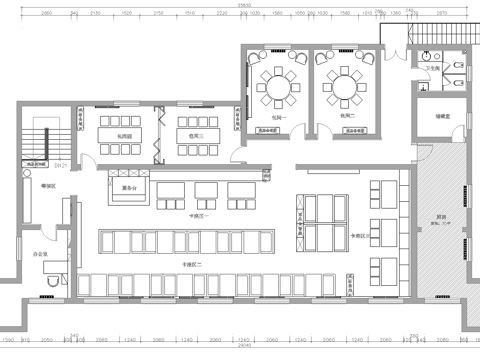 火锅店 串串店 最新平面施工图合集cad施工图