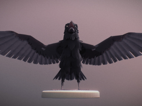  制作中多毛山丘乌鸦版本013d模型 