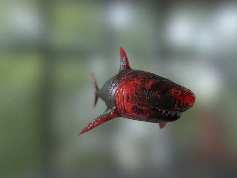  静脉深度鲨鱼皮血纹3d模型 