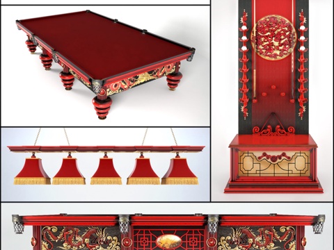  龙纹台球台 FIXED3d模型 