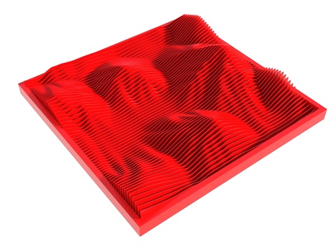  格栅山体 山体 美陈山 切片山 渐变装置 现代美陈3d模型 