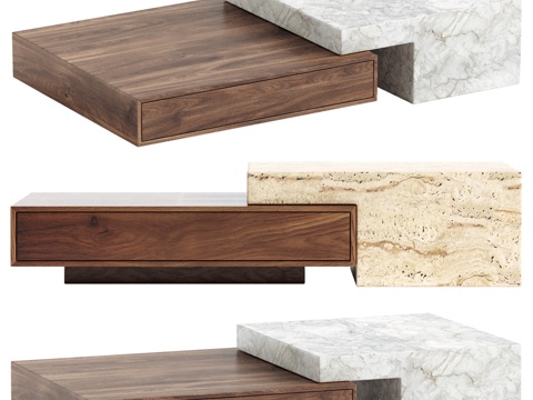  阿拉里克大理石咖啡桌3d模型 