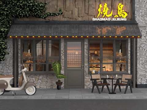  现代门头3d模型 