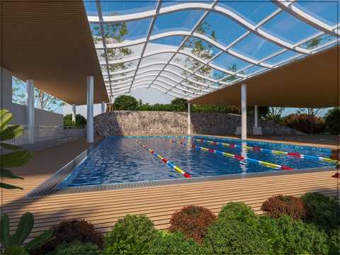  泳池 游泳池 户外泳池 露天泳池3d模型 