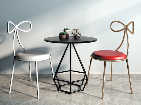  北欧休闲桌椅组合3d模型 