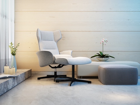  休闲椅脚踏模型3d模型 