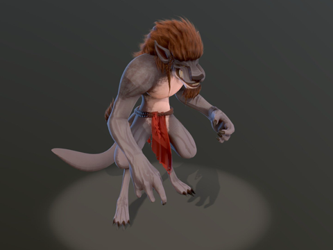  狼人动物变形3d模型 