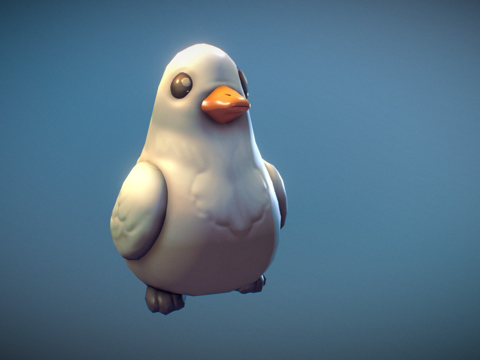  呆萌海鸥3d模型 