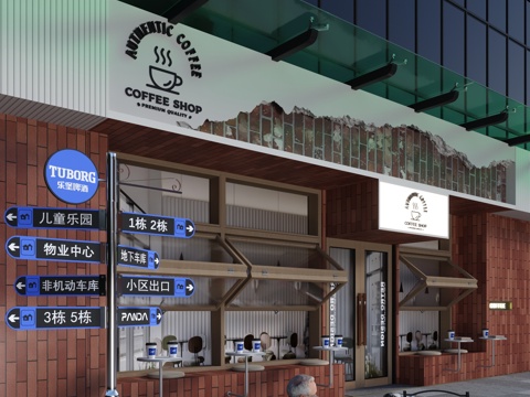  现代门头3d模型 