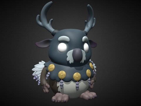  魔兽世界枭兽德鲁伊形态3d模型 