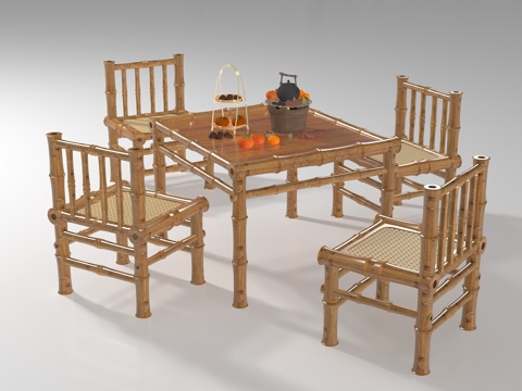  现代桌椅3d模型 