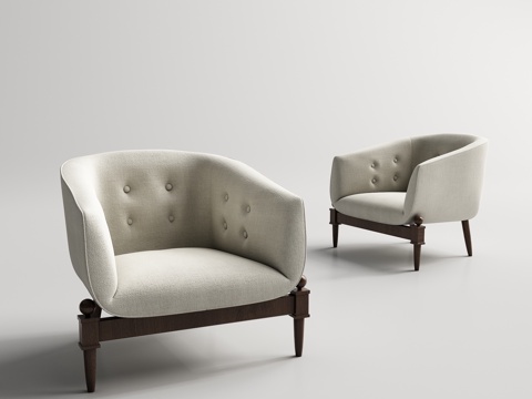  美式简约休闲椅 休闲椅3d模型 