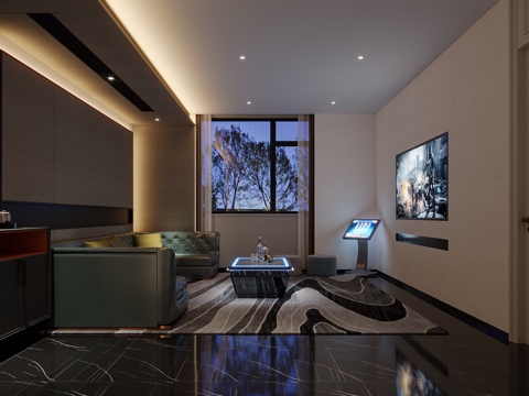  现代影音室3d模型 