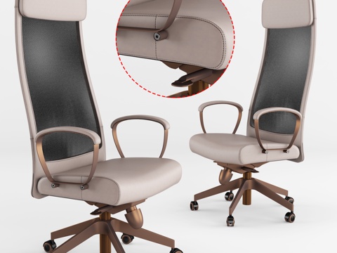  现代皮革书椅3d模型 