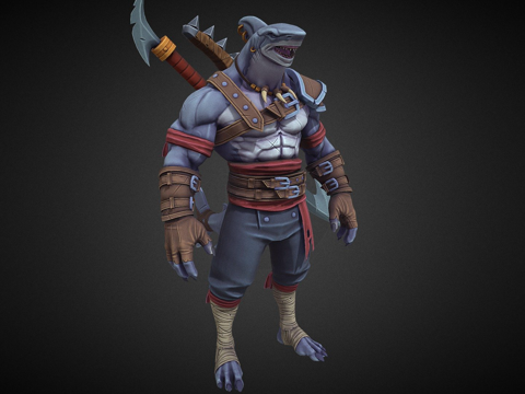  鲨鱼战士3d模型 