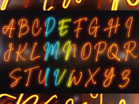  霓虹字母灯3d模型 