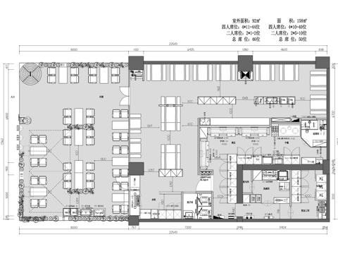 烧烤店 最新平面施工图合集cad施工图