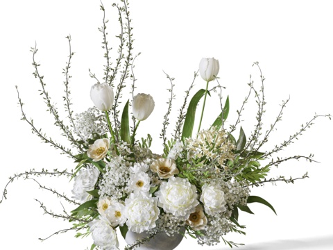  花卉套装112自由流淌花卉3d模型 