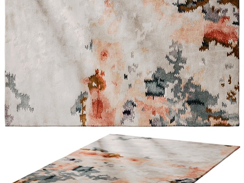  火焰簇绒地毯3d模型 