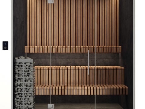  WiFi玻璃控制桑拿房3d模型 