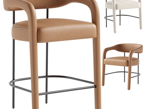  Mavia吧凳与Mavia餐椅3d模型 