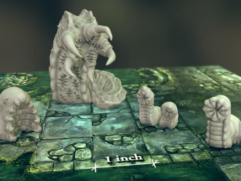  打印下水道怪物水蛭3d模型 